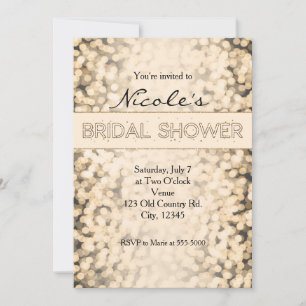 Goldene funkelnde Lichter BRIDAL SHOWER Einladunge Einladung