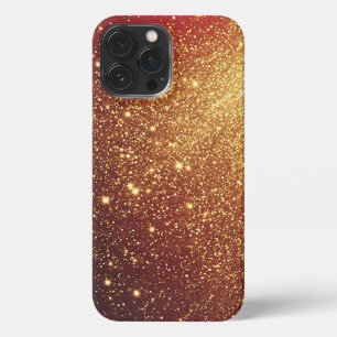 Goldene funkelnde Spur auf lebendigem rotem Hinter iPhone 13 Pro Max Hülle