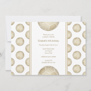 Goldene Fußballbälle Party Einladung