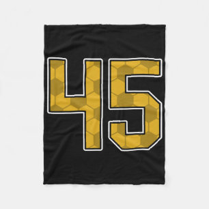 Goldene Fußballmuster-Nummer 45-Trikot-Spieler-Uni Fleecedecke
