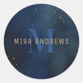 Goldene Galaxie Runder Aufkleber