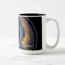 Goldene Galaxy-Astronaut Kreisförmiger Vector-Kaff