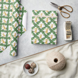 Goldene Gartenanlage Geschenkpapier