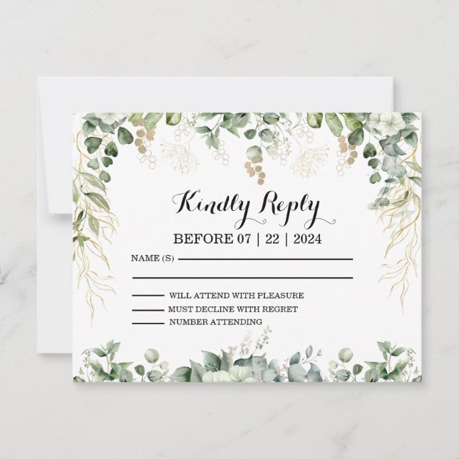 Goldene Gartengala: UAWG zu unserem Botanischen Ga RSVP Karte (Vorderseite)