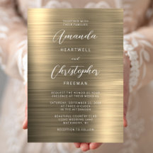 Goldene gebürstete Metall-Schrift Hochzeit
