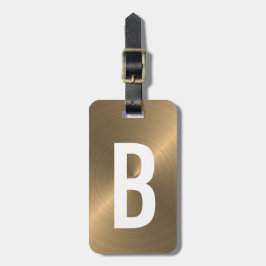 Goldene gebürstete metallische Monogramm-Initiale Gepäckanhänger