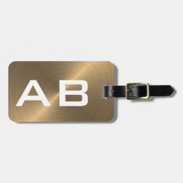 Goldene gebürstete metallische Monogramm-Initialen Gepäckanhänger