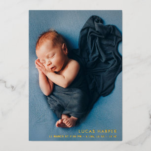 goldene Geburtsankündigung Folien Feiertagskarte