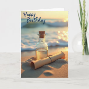 Goldene Geburtsflaschenkarte Karte