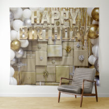 Goldene Geburtstagsballons Banner Hintergrund