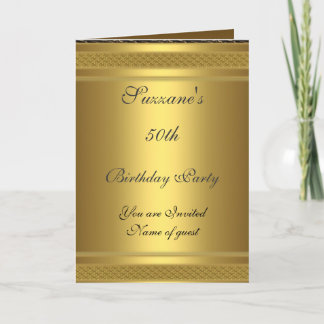 Goldene Geburtstagseinladung 50. Geburtstag Einladung