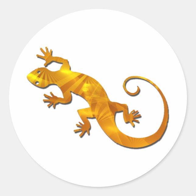 Goldene Gecko-Aufkleber Runder Aufkleber (Vorderseite)