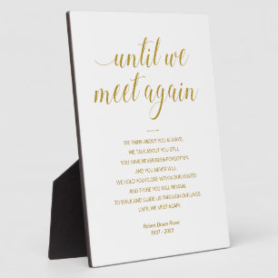 Goldene Gedenkgedichte mit Namen bis wir uns wiede Fotoplatte