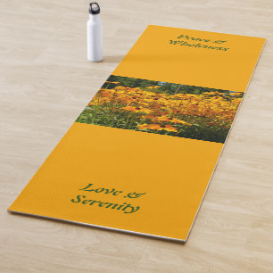 Goldene gelbe Blumen, Ihr eigenes Bild & Text Yogamatte