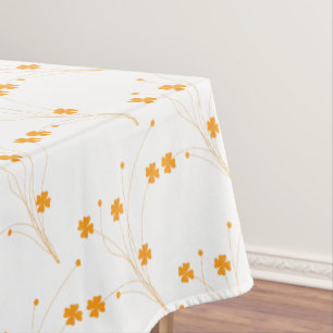 Goldene gelbe Blumen, kleine Blumendrucke Tischdecke