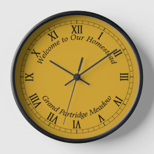 Goldene gelbe Farbe - Anpassbarer Text Uhr