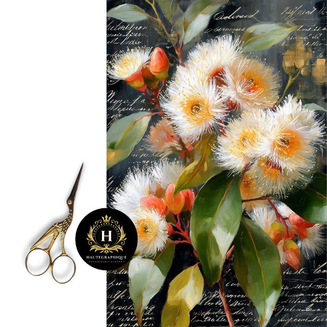 Goldene gelbe Gumnut-Decoupage Seidenpapier (Von Creator hochgeladen)