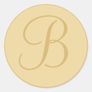 Goldene gelbe Mit Monogramm Umschlag Aufkleber