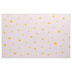 Goldene gelbe Sterne auf hellrosa Stoff