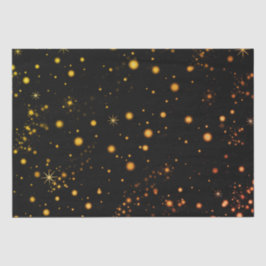 Goldene gelbe Sterne Schwarze Nacht  Seidenpapier