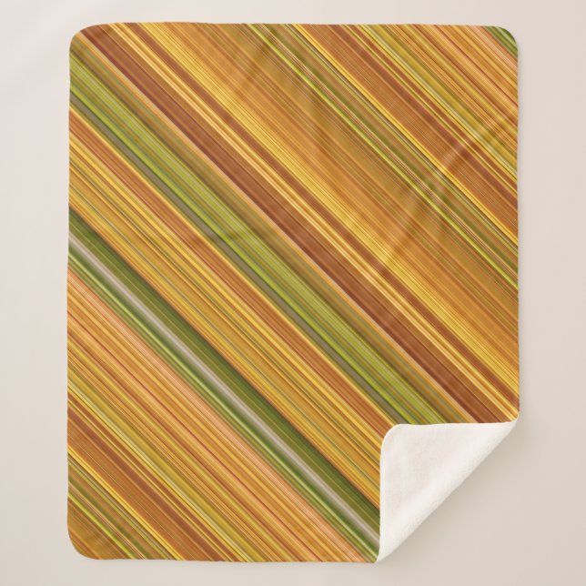 Goldene, gelbe und orange Streifen Sherpadecke (Vorderseite)