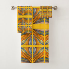 Goldene gelbe Wüste Inspirationen Badhandtuch Set
