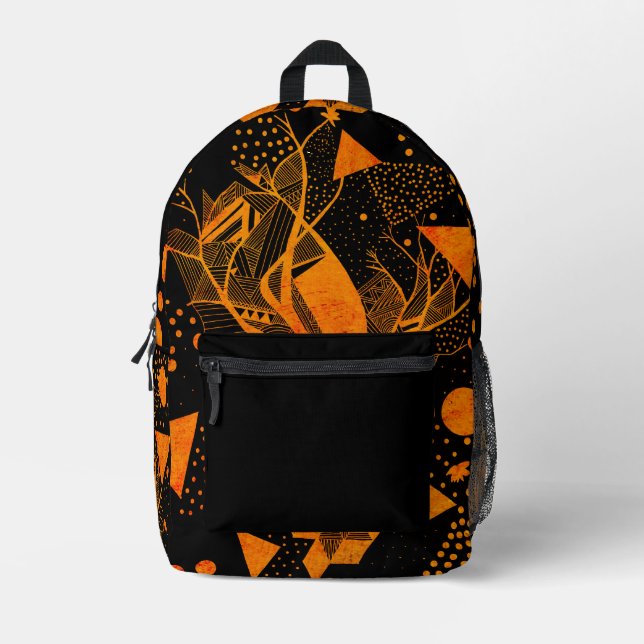 goldene Geometrie Bedruckter Rucksack (Vorderseite)