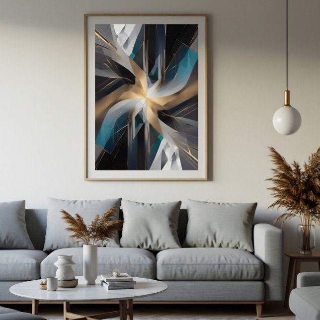 Goldene Geometrische Aurora Poster (Von Creator hochgeladen)