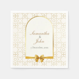 Goldene geometrische Bogen Art Deco Hochzeitspapie Serviette
