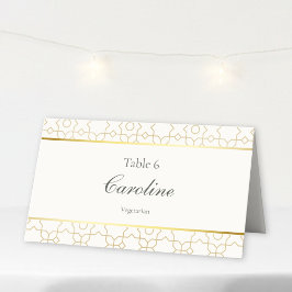 Goldene geometrische Bogen Art Deco Hochzeitstisch Platzkarte