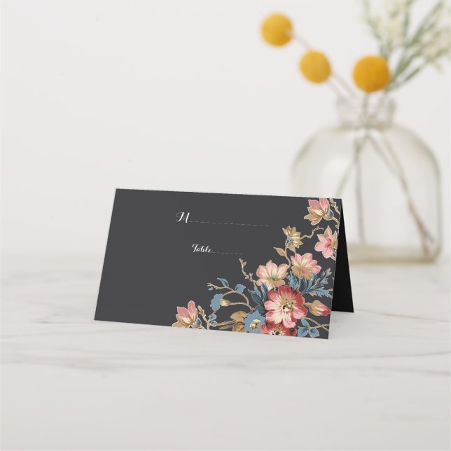 Goldene geometrische Platzkarte (Vorderseite)