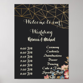 Goldene geometrische Reihenfolge der Ereignisse P Poster