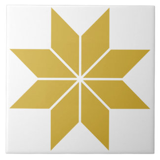 Goldene geometrische Sterne Vintage Keramik Fliese
