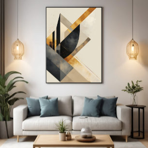 Goldene geometrische Symphonie Leinwanddruck