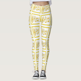 Goldene Gerahmte Musikplätze Leggings