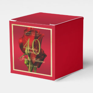 Goldene Gerahmte romantische Rote Rose Geburtstag Geschenkschachtel