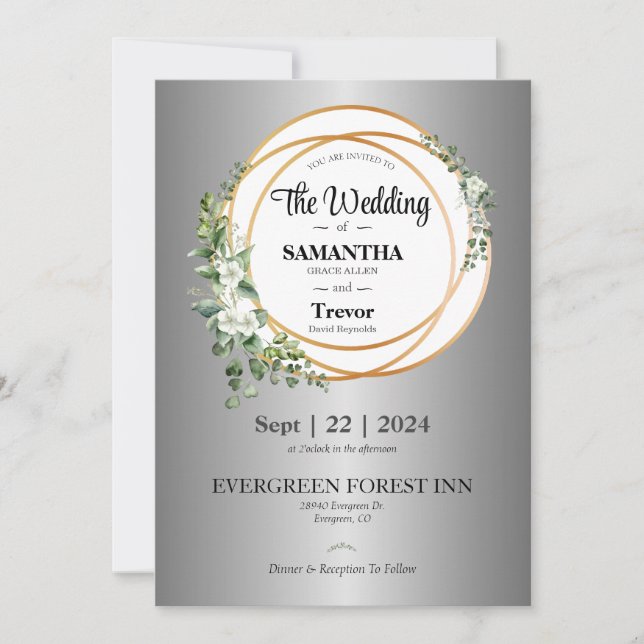 Goldene Gewerkschaft feiert Liebe & Engagement Einladung (Vorderseite)