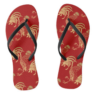 Goldene Gewohnheit des Hahn-Jahr-2017 drehen Flip Flops