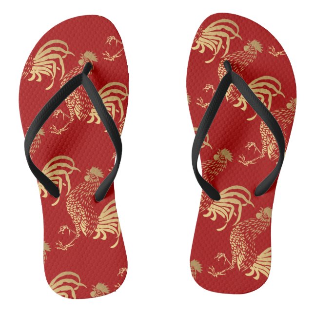 Goldene Gewohnheit des Hahn-Jahr-2017 drehen Flip Flops (Fußbett)