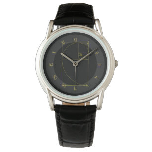 Goldene gewundene heilige Geometrie Armbanduhr