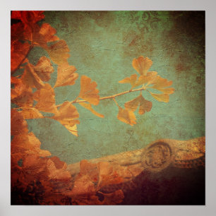 Goldene Gingko Poster