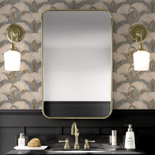 Goldene Ginkgoblätter auf strukturiertem Blau Tapete