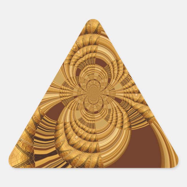 Goldene Giraffe Kunstdruckerei Dreieckiger Aufkleber (Vorderseite)