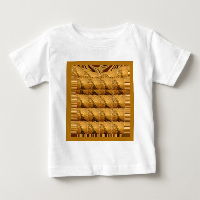 Goldene Giraffe Tiermotiv Kunst drucken Baby T-shirt (Vorderseite)