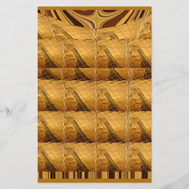 Goldene Giraffe Tiermotiv Kunst drucken Briefpapier (Vorderseite)