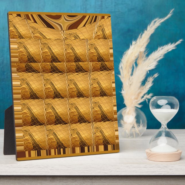 Goldene Giraffe Tiermotiv Kunst drucken Fotoplatte (Seite)