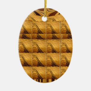 Goldene Giraffe Tiermotiv Kunst drucken Keramik Ornament