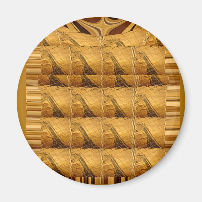 Goldene Giraffe Tiermotiv Kunst drucken Magnet (Vorne)