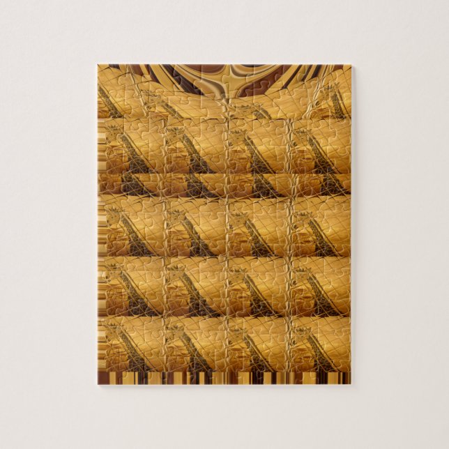 Goldene Giraffe Tiermotiv Kunst drucken Puzzle (Vertikal)