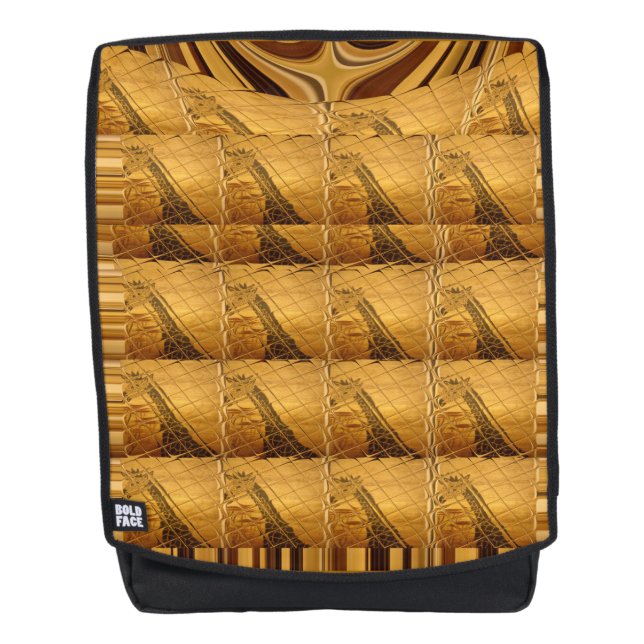 Goldene Giraffe Tiermotiv Kunst drucken Rucksack (Vorderseite)
